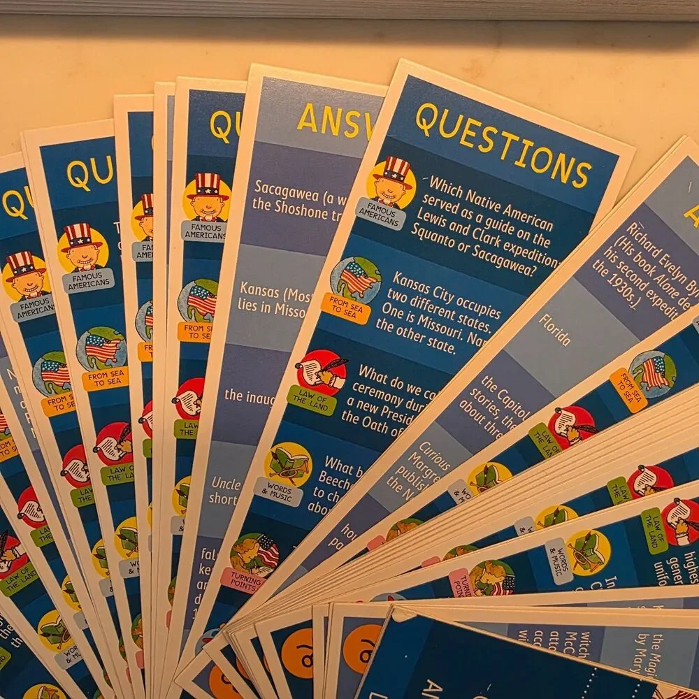 Brain Quest Smart Cards Lot of 2: For The Car Travel (7+) & America (9+)